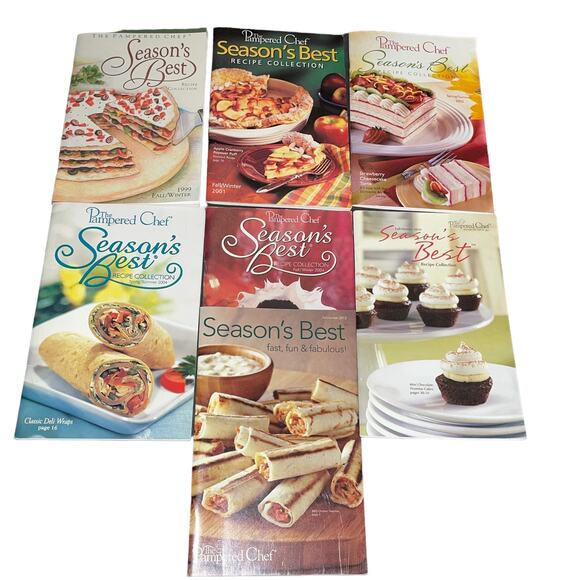 Pampered Chef Seasons Best Cook Books Lot of 7 Antipasti Dessert Wraps Recipes - Picture 2 of 12